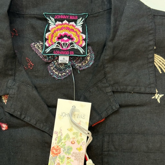JOHNNY WAS MONROE SHORT SLEEVE LINEN JACKET SMALL - Picture 3 of 4